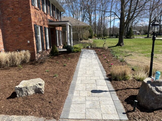 Front Walkway Interlock & Garden Beds