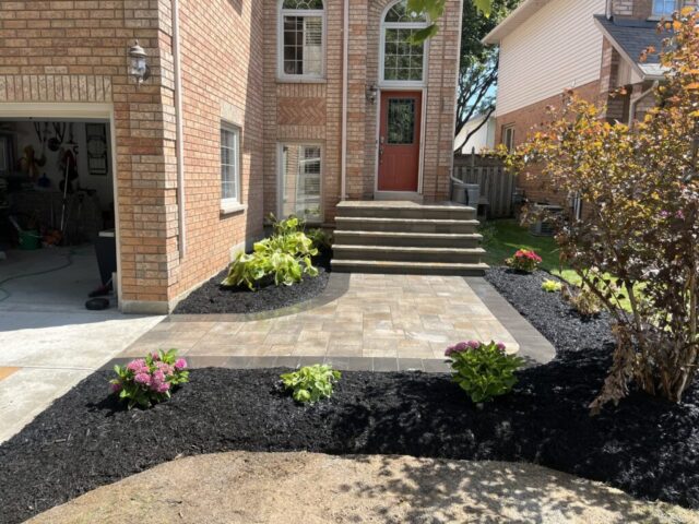 Front Porch Stonework & Walkway, Gardens